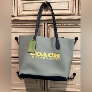 Coach Kia Leather Colorblock Tote Bag